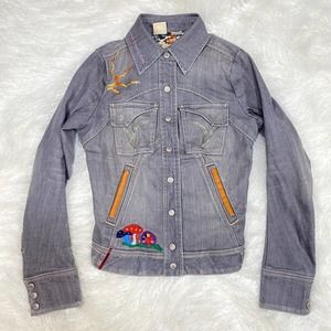 PEOPLE 4 PEACE LA BREA WOMENS JEAN JACKET SIZE XS
